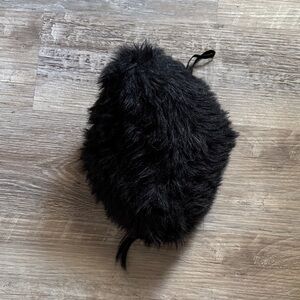 Black Furry Dog Hat